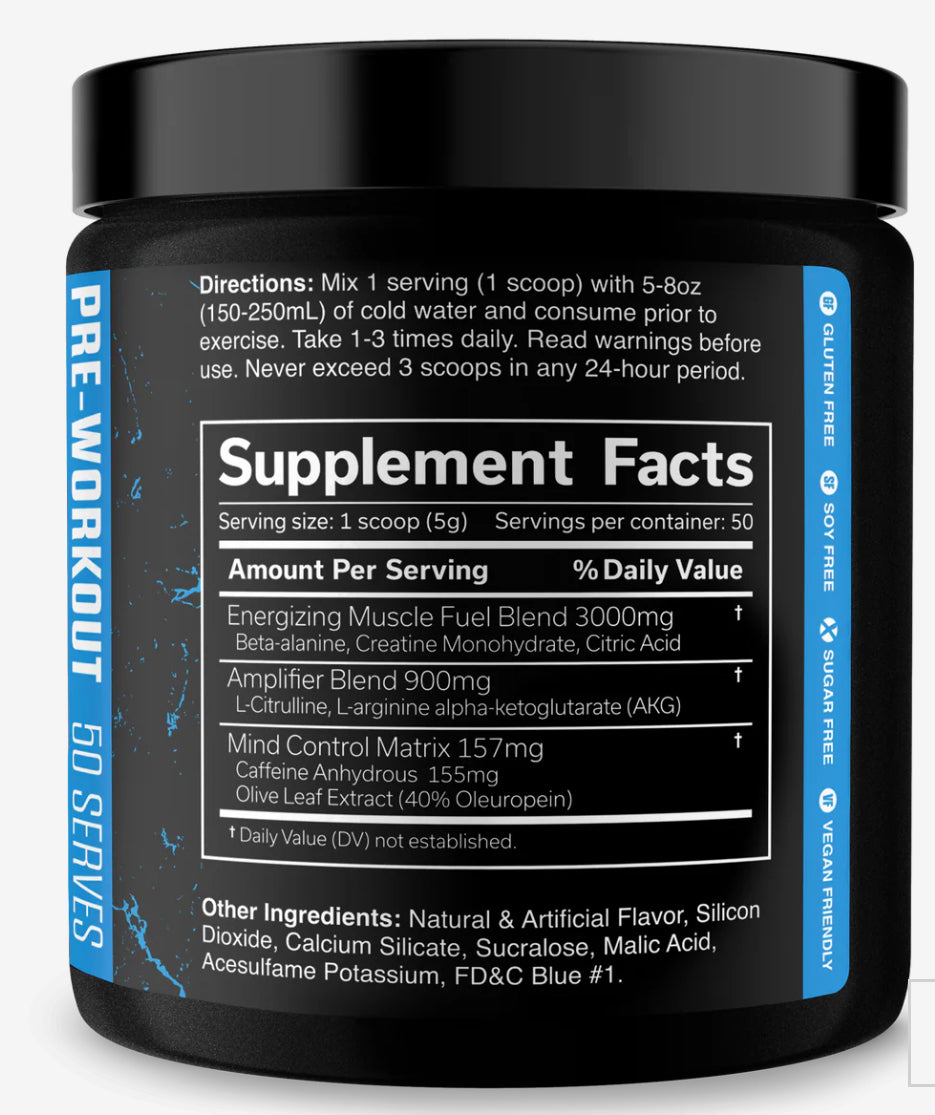 THE CURSE! PRE-WORKOUT
50 SERVINGS, 155MG CAFFEINE