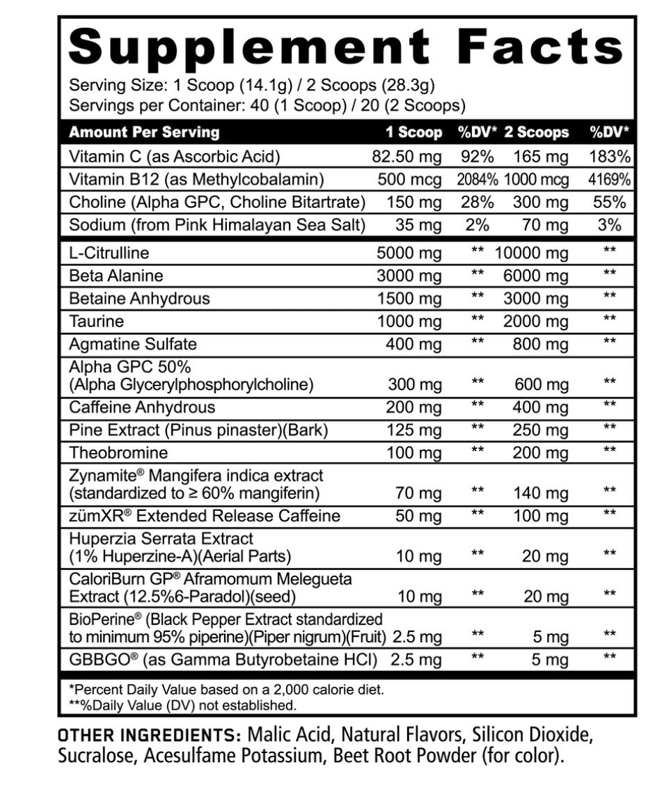PANDAMIC - Limited Edition Extreme Pre-Workout (SCORPION VENOM)