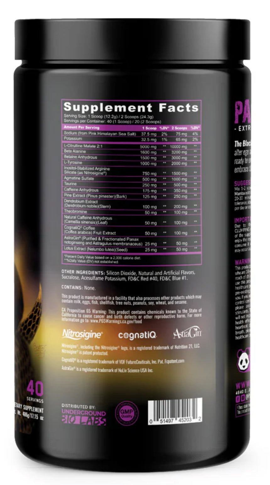 ALL NEW! PANDAMIC - Limited Edition Pre Workout (Black Mamba Edition)