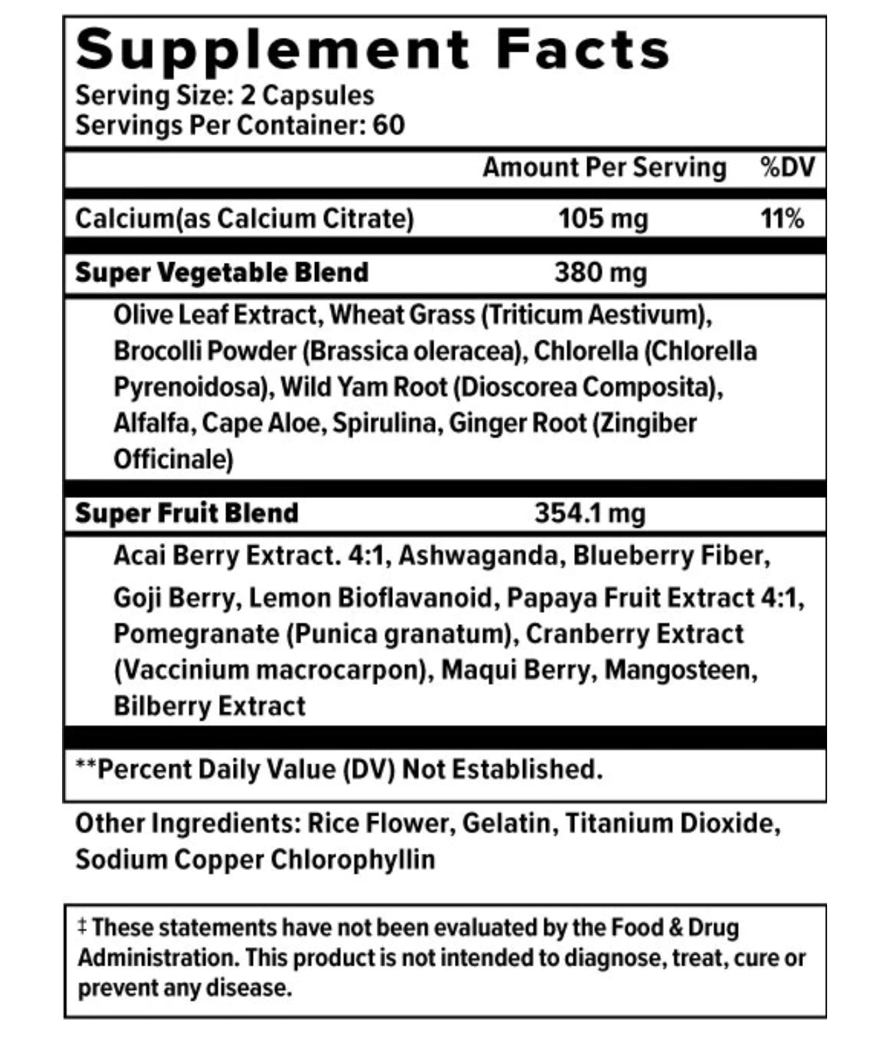SUPERFOOD DAILY™
RAW FRUITS & VEGETABLES