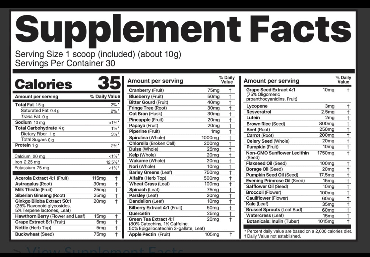 BELIEVE SUPERFOODS GREENS