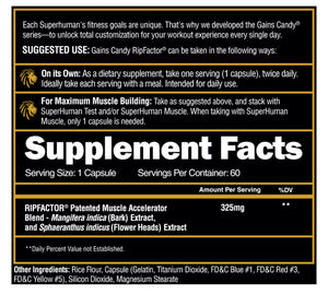 GAINS CANDY™ RIPFACTOR™ - Increase Muscle Strength & Size†